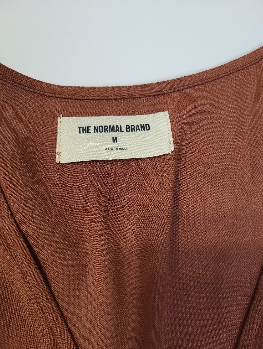 The Normal Brand Button Down Midi Dress Rust Brown NWOT Breezy Size Medium - Picture 4 of 7